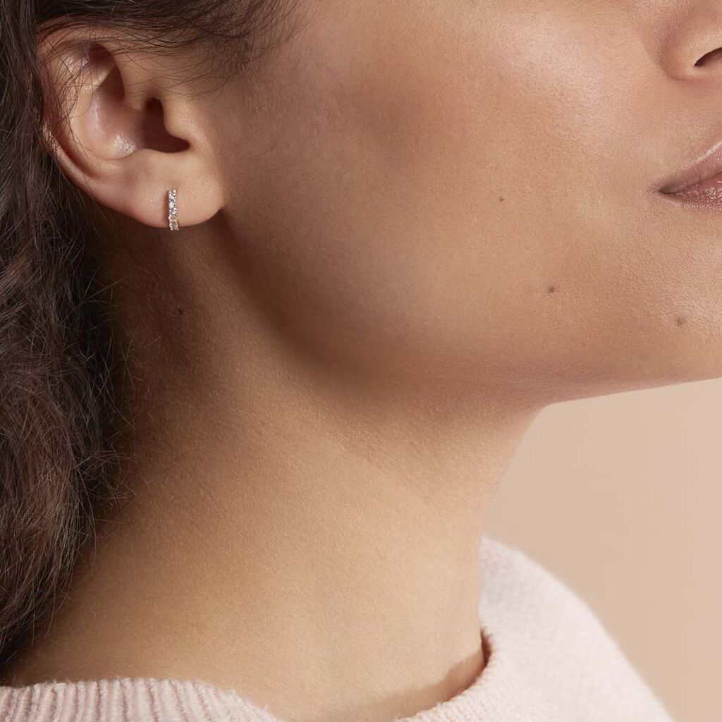 Créoles Andgelina Rondes Or Jaune Oxyde De Zirconium - Boucles d'oreilles Créoles Femme | Marc Orian