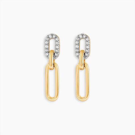 Boucles D'oreilles Pendantes Infinite Love Or Jaune Diamant - Boucles d'oreilles pierres précieuses Femme | Marc Orian