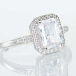 Bague Solitaire Pilar Argent Blanc Oxyde De Zirconium - Bijoux fantaisie Femme | Marc Orian