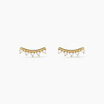 Boucles D'Oreilles Puces Olympe Argent Dor&eacute; A L'Or 750/1000 Oxyde De Zirconium - Puces Femme | Marc Orian