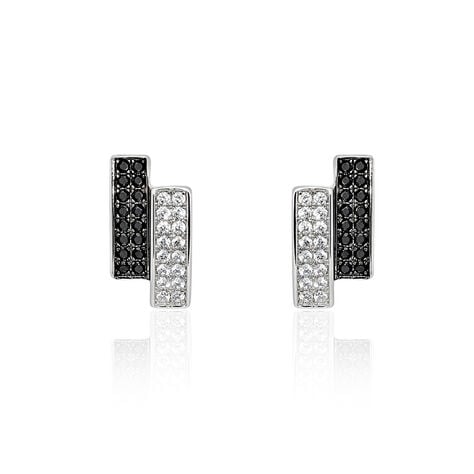 Boucles D'oreilles Puces Ouarida Argent Blanc Oxyde De Zirconium - Puces Femme | Marc Orian