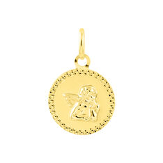 Pendentif Ange Rond Cisele Or Jaune - Pendentifs Famille | Marc Orian
