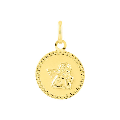 Pendentif Ange Rond Cisele Or Jaune - Pendentifs Famille | Marc Orian