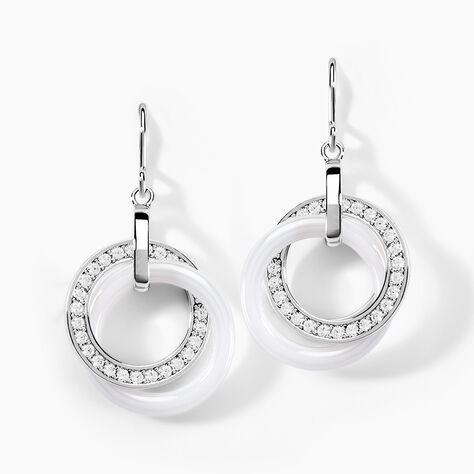 Boucles D'oreilles Pendantes Grizzel Argent Blanc Oxyde De Zirconium - Pendantes Femme | Marc Orian