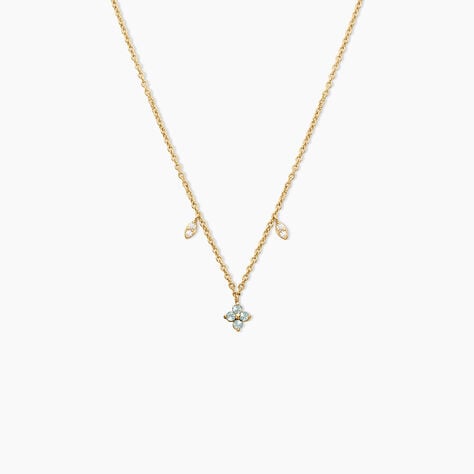 Collier Johara Argent Dor&eacute; A L'Or 750/1000 Topaze Oxyde De Zirconium - Colliers avec pierres Femme | Marc Orian