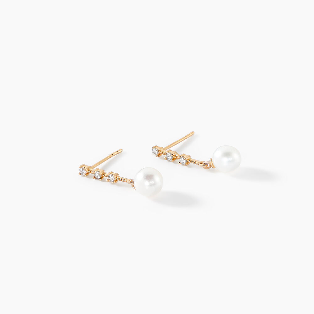 Boucles D'oreilles Pendantes Louise-marie Or Jaune Perle De Culture - Pendantes Femme | Marc Orian
