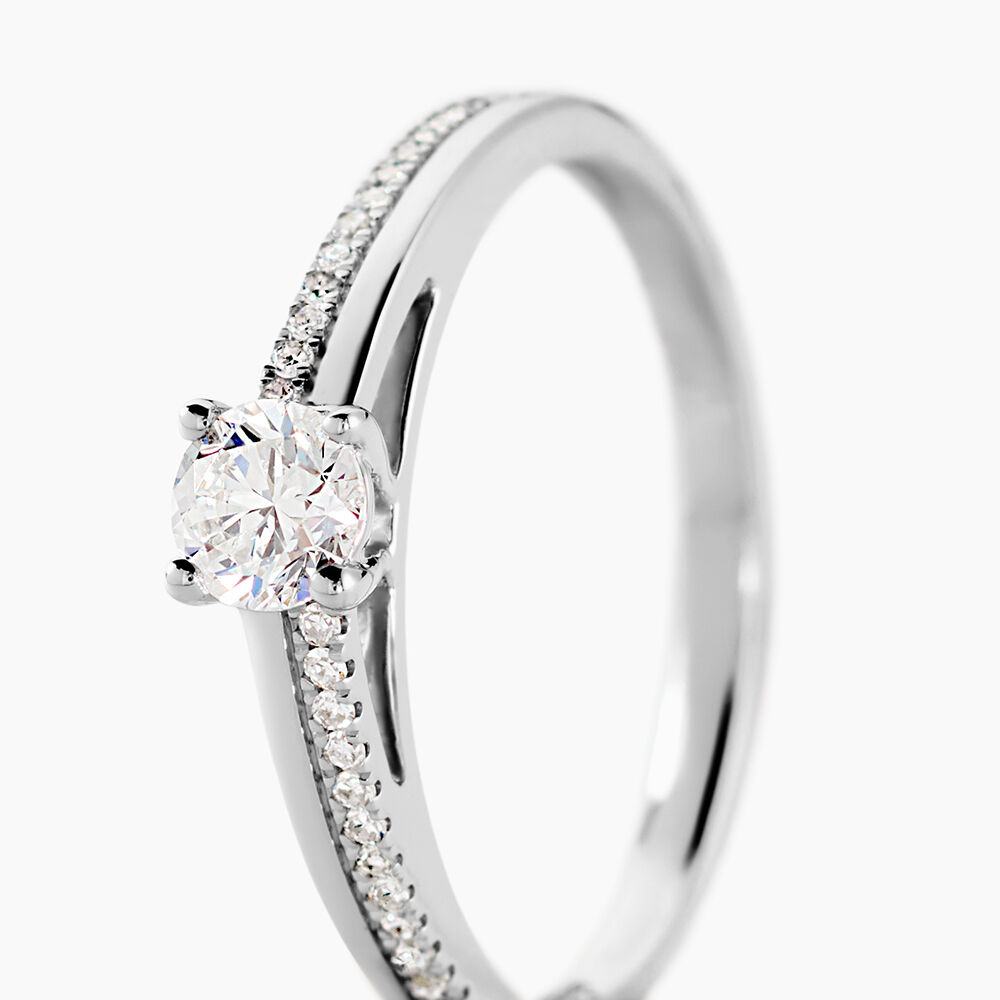 Bague Solitaire Alexandra Or Blanc Diamant - Parures de mariage Femme | Marc Orian