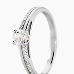 Bague Solitaire Alexandra Or Blanc Diamant - Parures de mariage Femme | Marc Orian