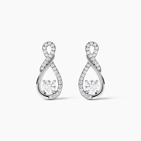 Boucles D'oreilles Puces Absa Argent Blanc Oxyde De Zirconium - Puces Femme | Marc Orian