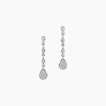 Boucles D'oreilles Pendantes Unice Or Blanc Diamant - Pendantes Femme | Marc Orian