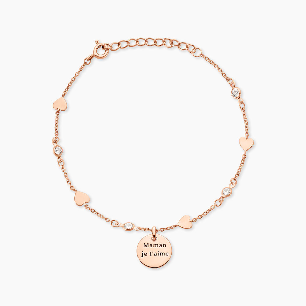 Bracelet Nueva Argent Rose Oxyde De Zirconium - Bracelets Medailles Femme | Marc Orian