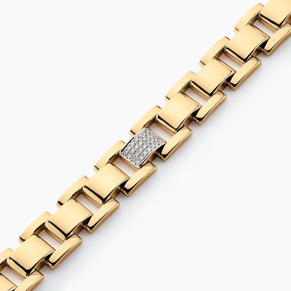 Bracelet Panther Or Jaune Diamant - Bracelets mailles Homme | Marc Orian