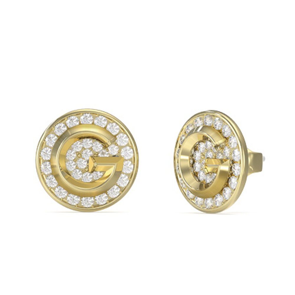 Boucles D'Oreilles Puces Guess G Crystal Acier Jaune Oxyde De Zirconium - Puces Femme | Marc Orian