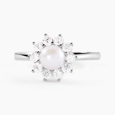 Bague Argent Blanc Cheri Perle De Culture Oxydes De Zirconium - Bijoux fantaisie Femme | Marc Orian