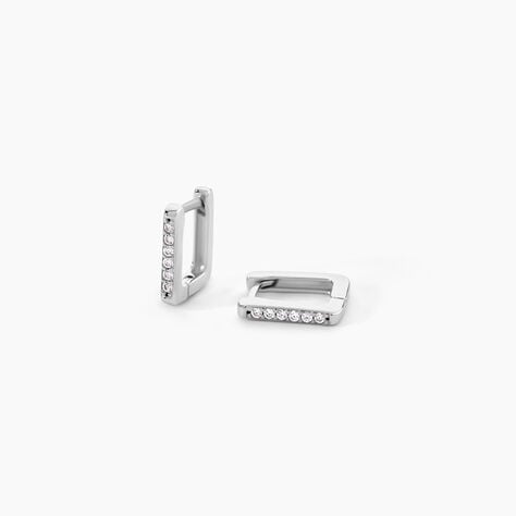 Cr&eacute;oles Keiko Argent Blanc Oxyde De Zirconium - Cr&eacute;oles Femme | Marc Orian