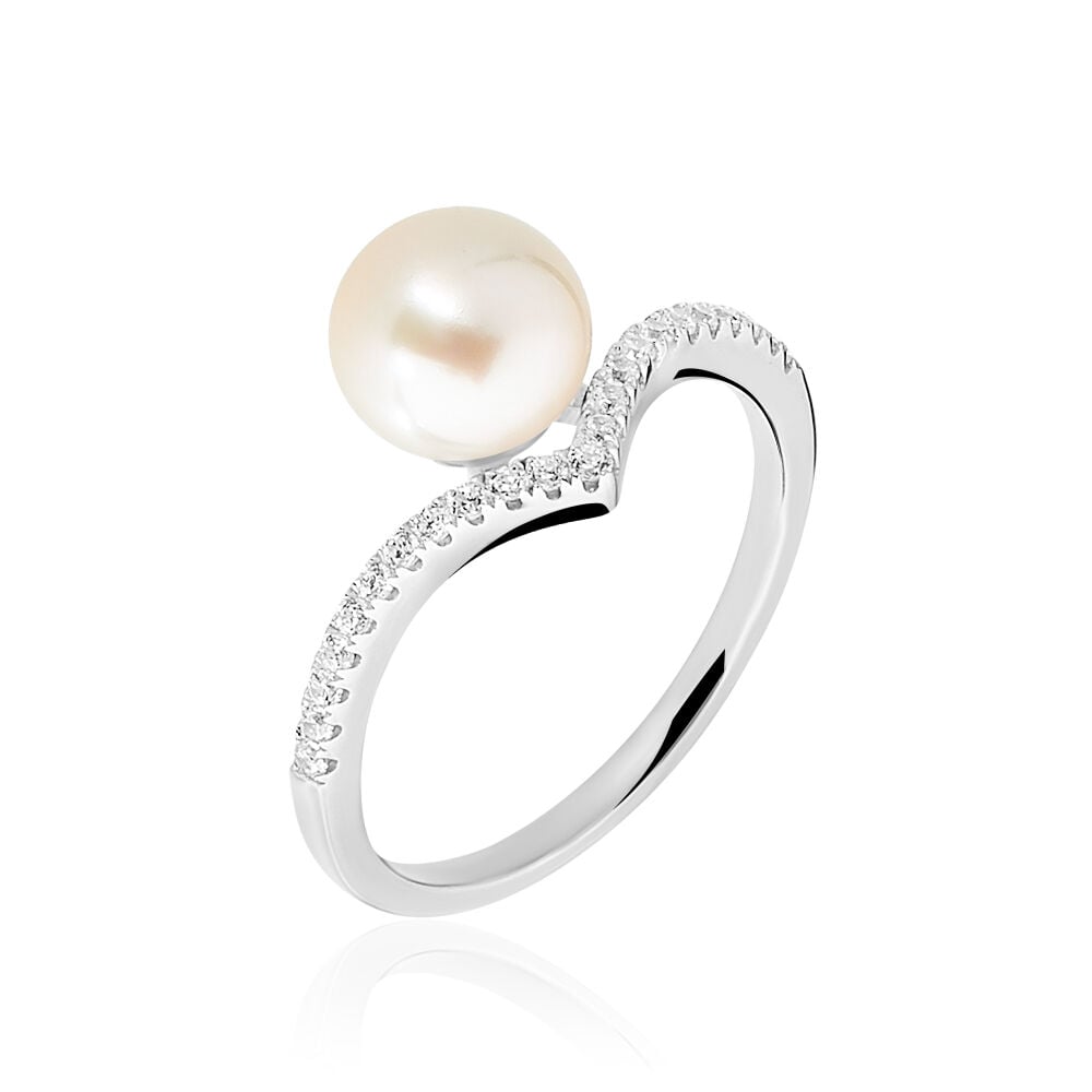 Bague Harini Argent Blanc Perle De Culture Et Oxyde De Zirconium - Bijoux fantaisie Femme | Marc Orian