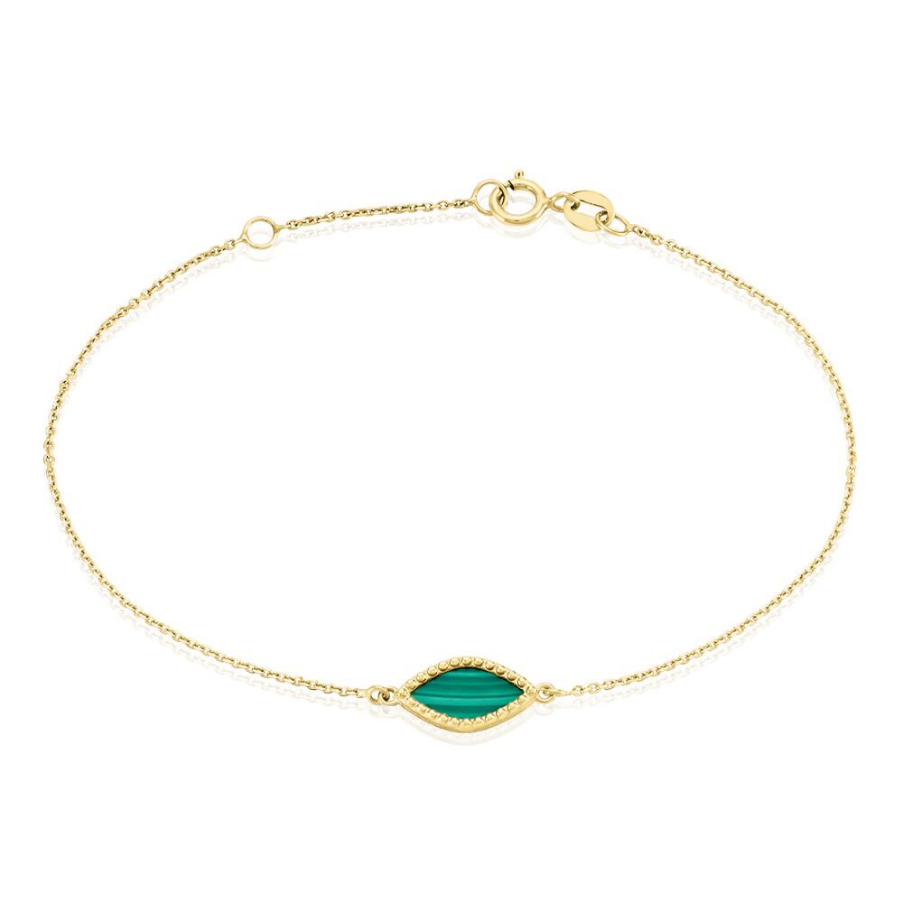 Bracelet Silma Or Jaune Malachite - Bracelets chaînes Femme | Marc Orian