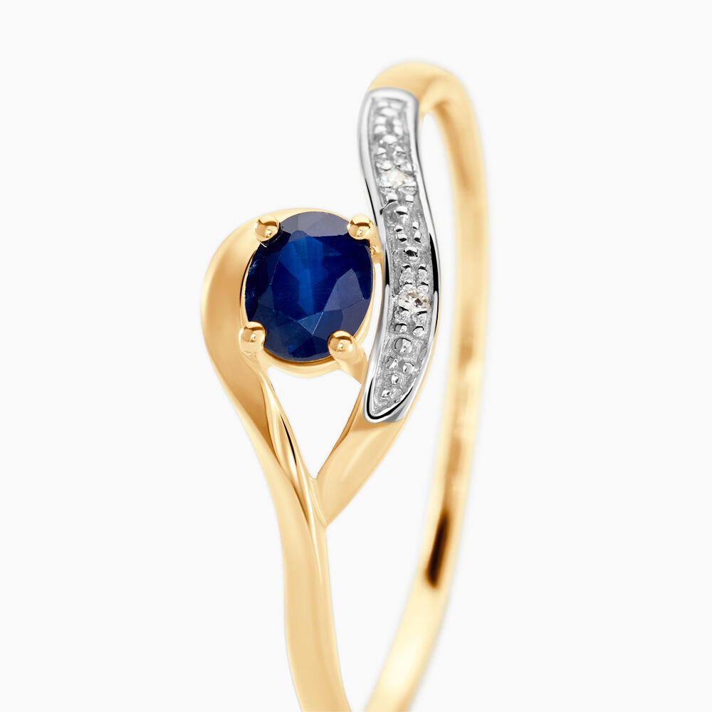 Bague Sagesse Or Jaune Saphir Et Diamant - Solitaires Femme | Marc Orian