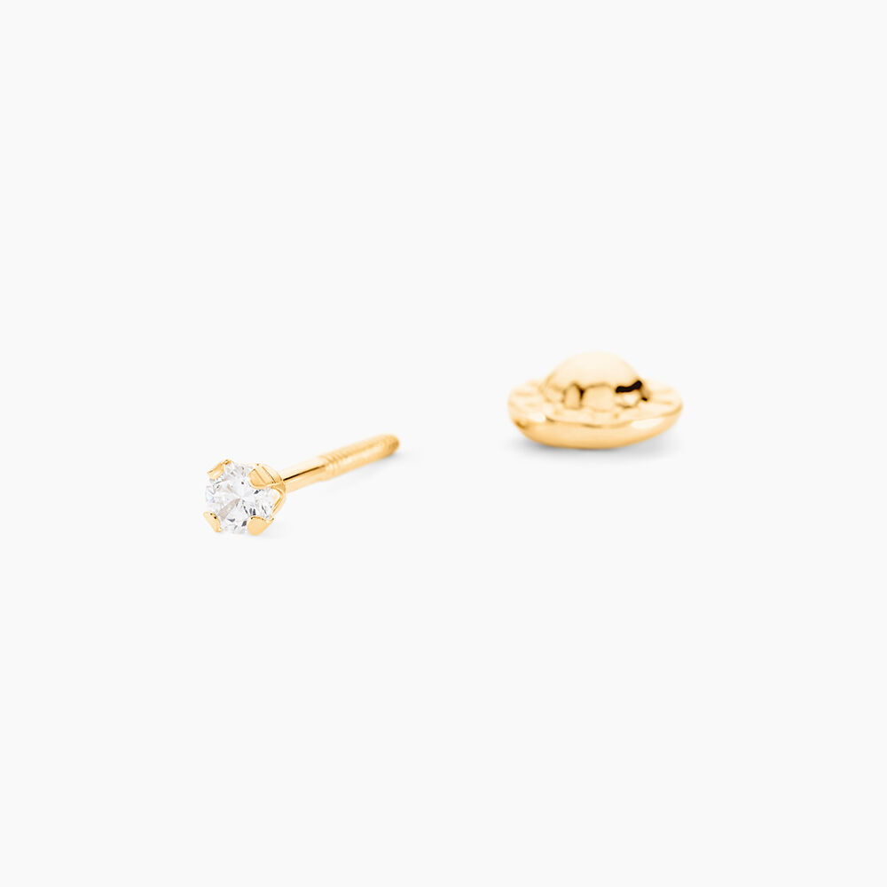 Boucles D'oreilles Puces Pepita Or Jaune Oxyde De Zirconium - Puces Famille | Marc Orian