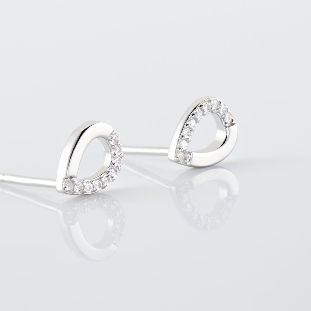 Boucles D'oreilles Puces Argent Blanc Tancelin Oxydes De Zirconium - Puces Femme | Marc Orian