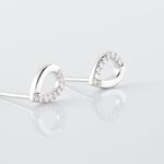 Boucles D'oreilles Puces Argent Blanc Tancelin Oxydes De Zirconium - Puces Femme | Marc Orian