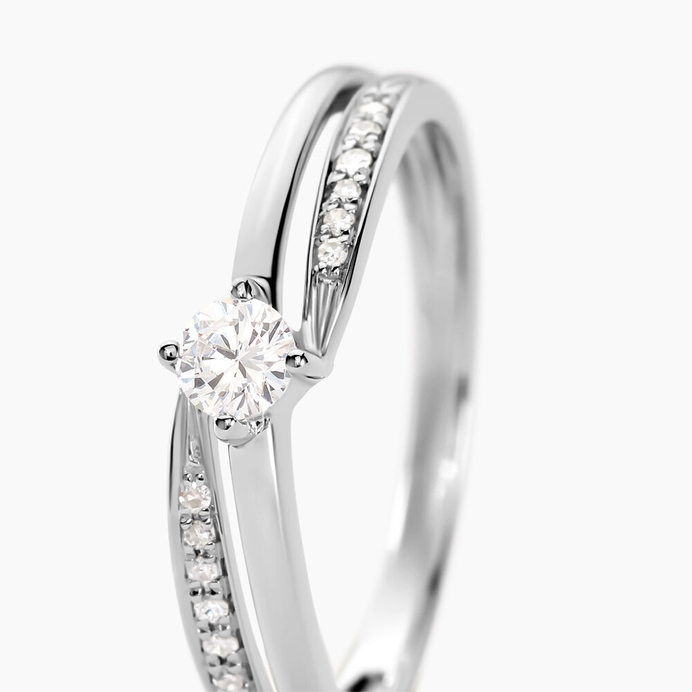 Bague Selene Or Blanc Diamant - Solitaires Femme | Marc Orian