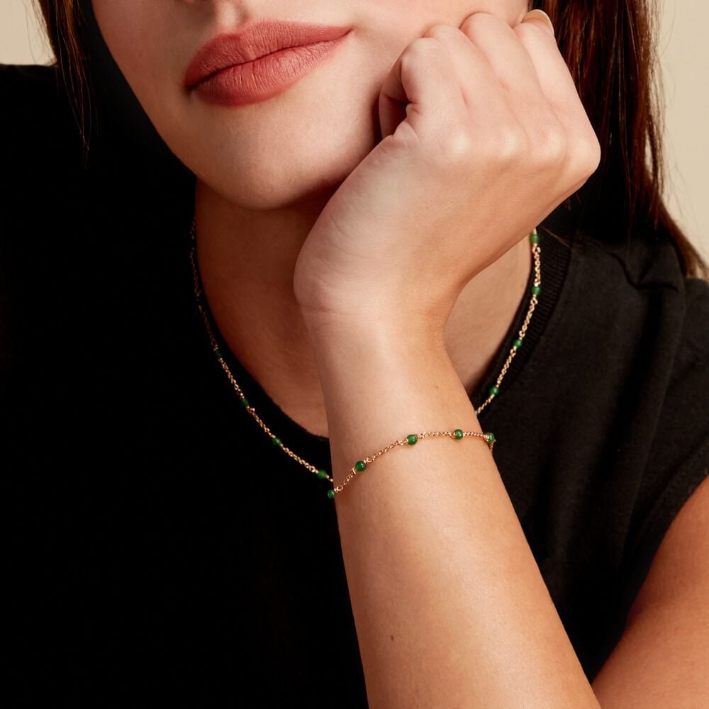 Bracelet Calliope Plaqué Or Doré Agate - Bracelets chaînes Femme | Marc Orian