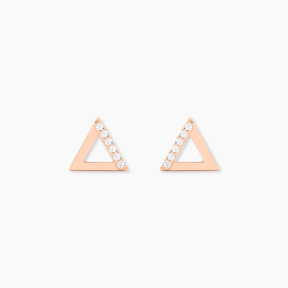 Boucles D'oreilles Puces Lorena Argent Rose Oxyde De Zirconium - Puces Femme | Marc Orian