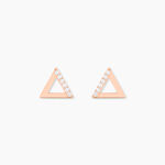 Boucles D'oreilles Puces Lorena Argent Rose Oxyde De Zirconium - Puces Femme | Marc Orian