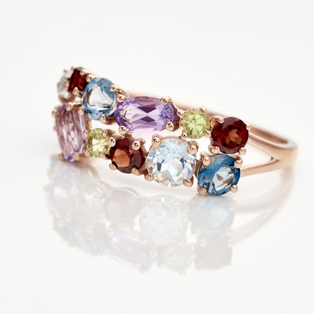 Bague Leonice Or Rose Topaze Amethyste - Bagues pierres fines Femme | Marc Orian