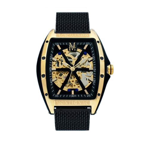 Montre Montignac Tonneau Automatique Noir - Montres automatiques Homme | Marc Orian