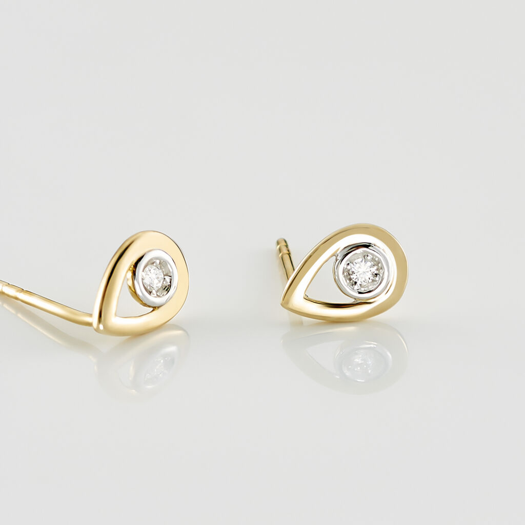 Boucles D'oreilles Puces Fidelia Or Jaune Diamant - Boucles d'oreilles pierres précieuses Femme | Marc Orian