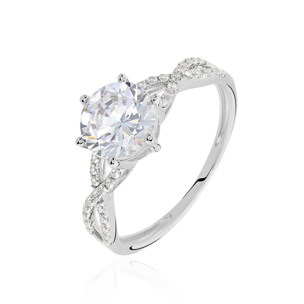 Bague Solitaire Alassane Or Blanc Oxyde De Zirconium - Solitaires Femme | Marc Orian