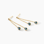 Boucles D'Oreilles Pendantes Carlyn Argent Dor&eacute; A L'Or 750/1000 Topaze - Pendantes Femme | Marc Orian