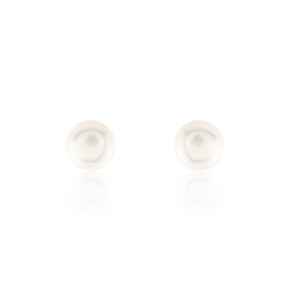 Boucles D'oreilles Puces Pascaloun Argent Perle De Culture - Puces Femme | Marc Orian