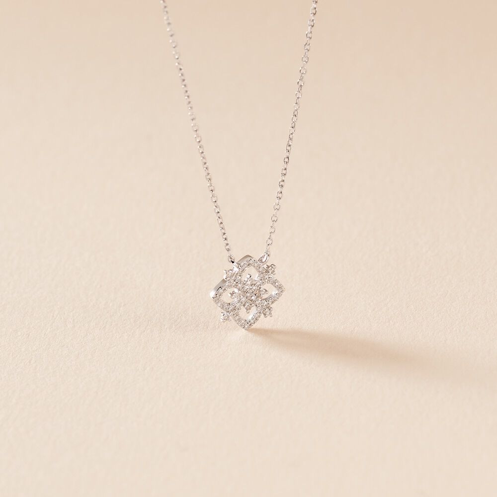 Collier Vasya Or Blanc Diamant - Colliers avec pierres Femme | Marc Orian