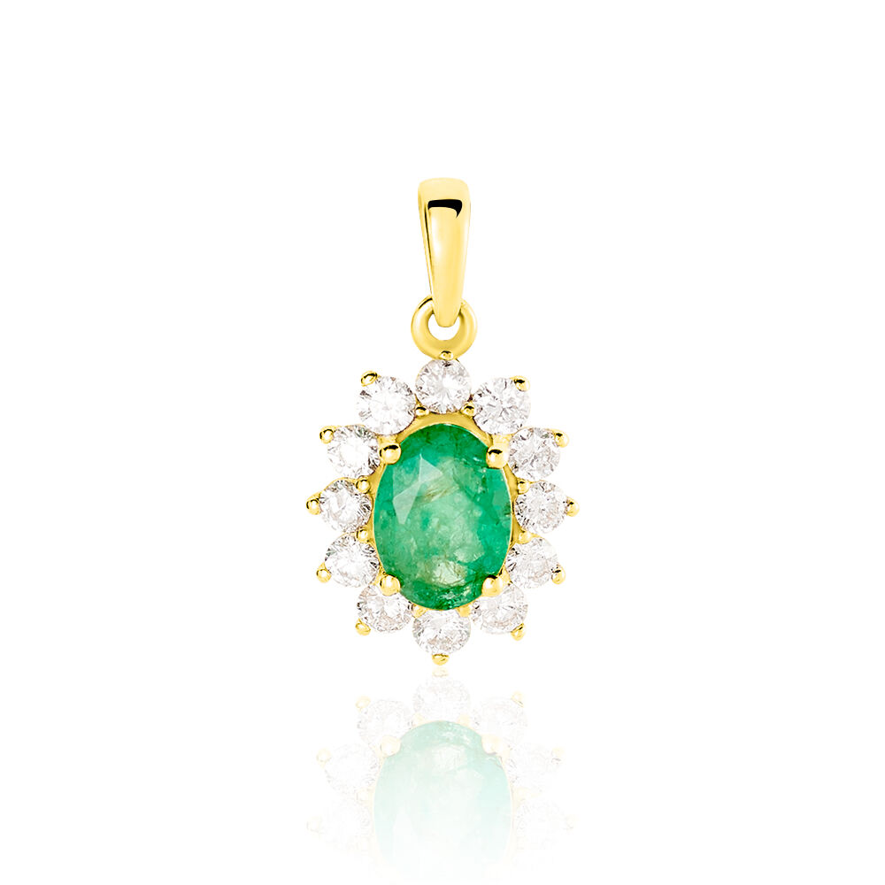 Pendentif Or Jaune Emeraude Diamants - Pendentifs Femme | Marc Orian
