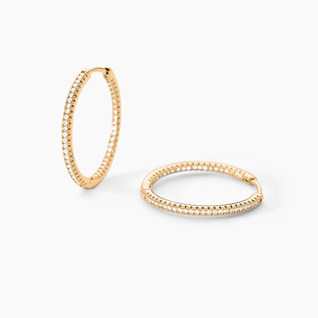 Cr&eacute;oles Karolina Rondes Plaqu&eacute; Or Jaune Oxyde De Zirconium - Cr&eacute;oles Femme | Marc Orian