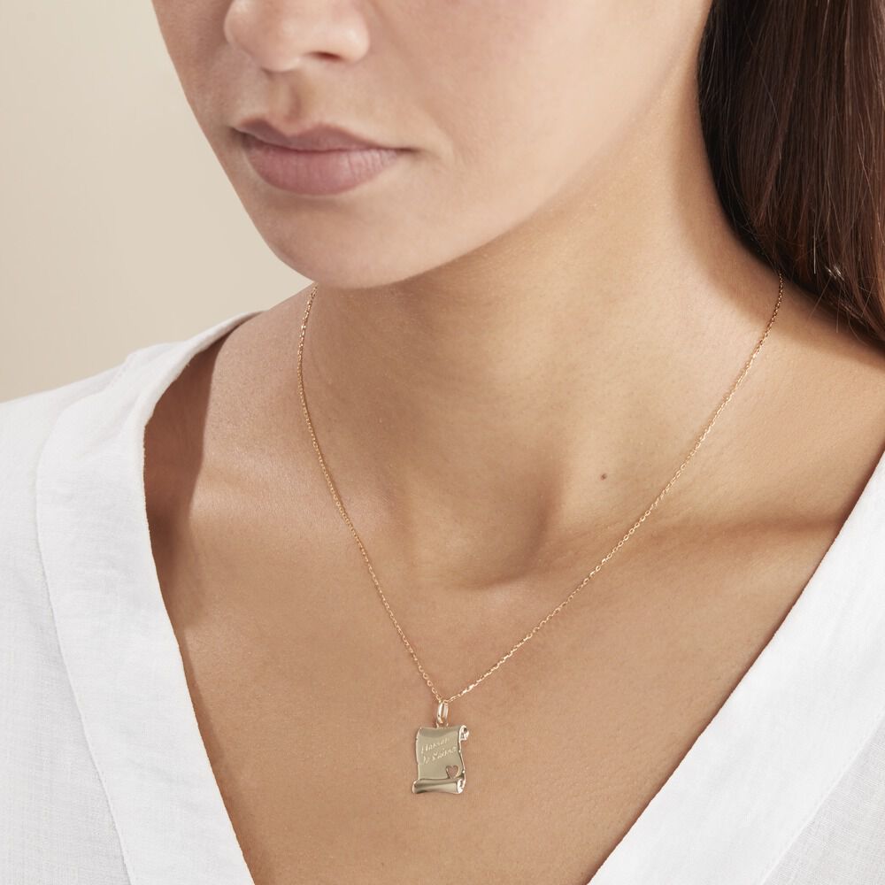 Pendentif Irenca Message Parchemin Or Jaune - Pendentifs Famille | Marc Orian