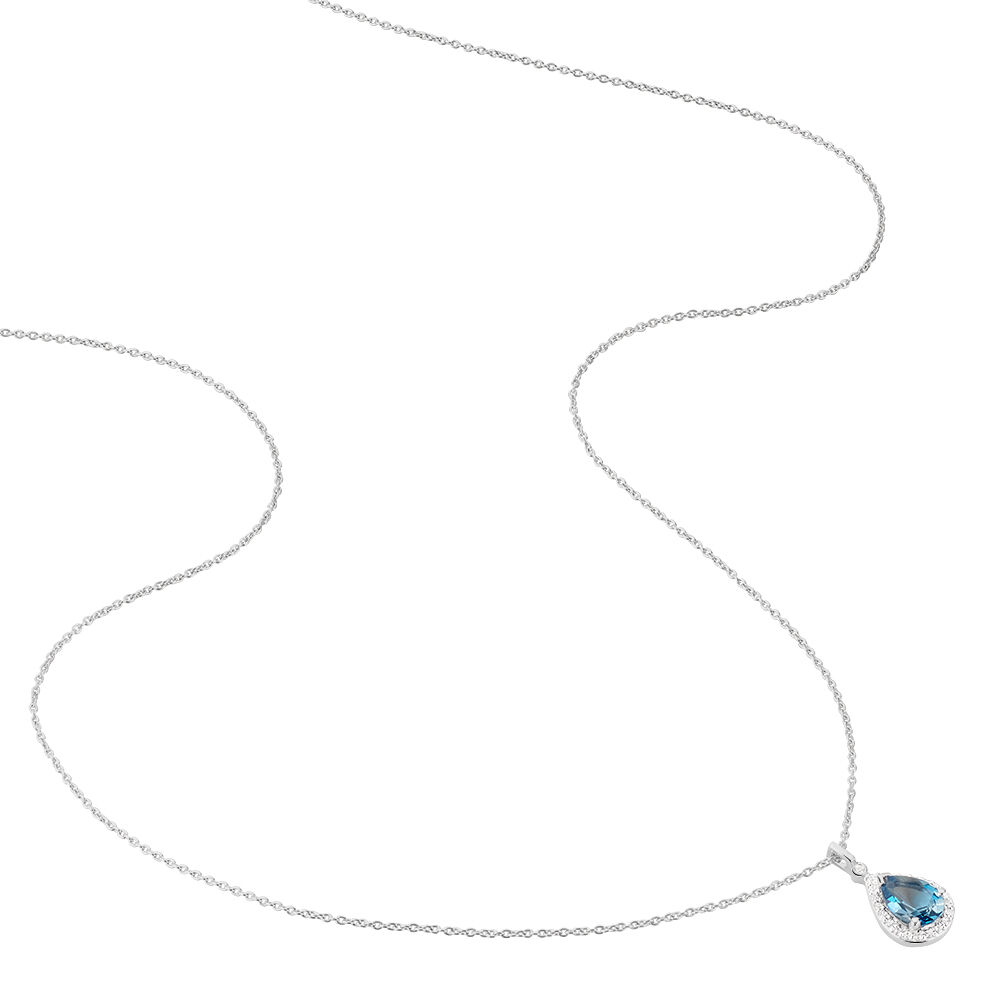 Collier Anatolie Or Blanc Topaze Et Oxyde De Zirconium - Colliers avec pierres Femme | Marc Orian