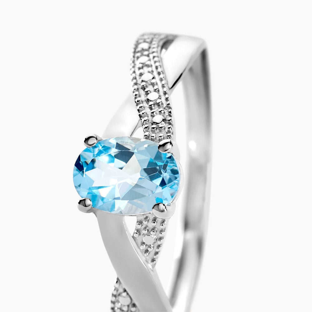 Bague Candice Or Blanc Topaze - Bagues pierres fines Femme | Marc Orian