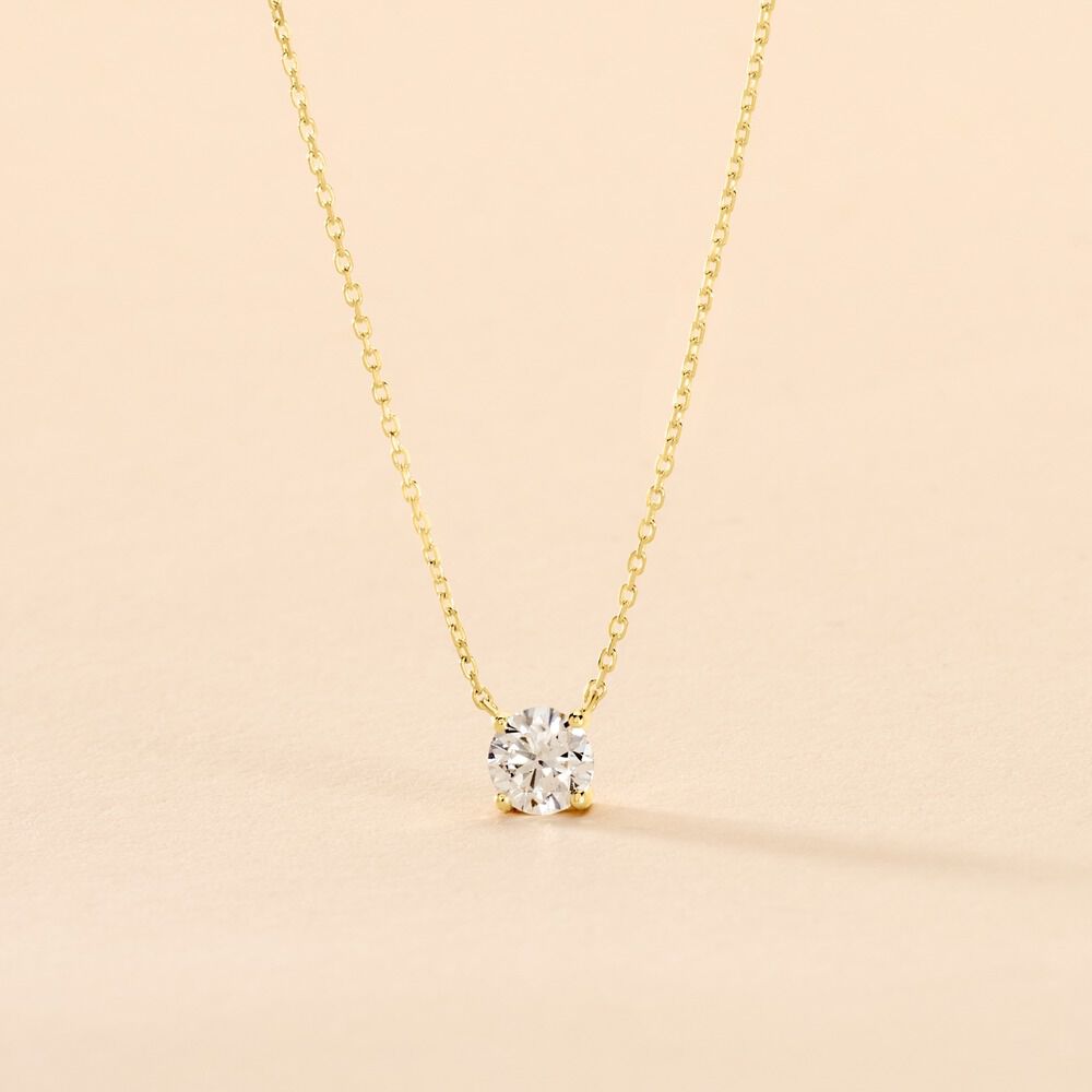 Collier Aphrodite Or Jaune Diamant Synthetique - Colliers avec pierres Femme | Marc Orian