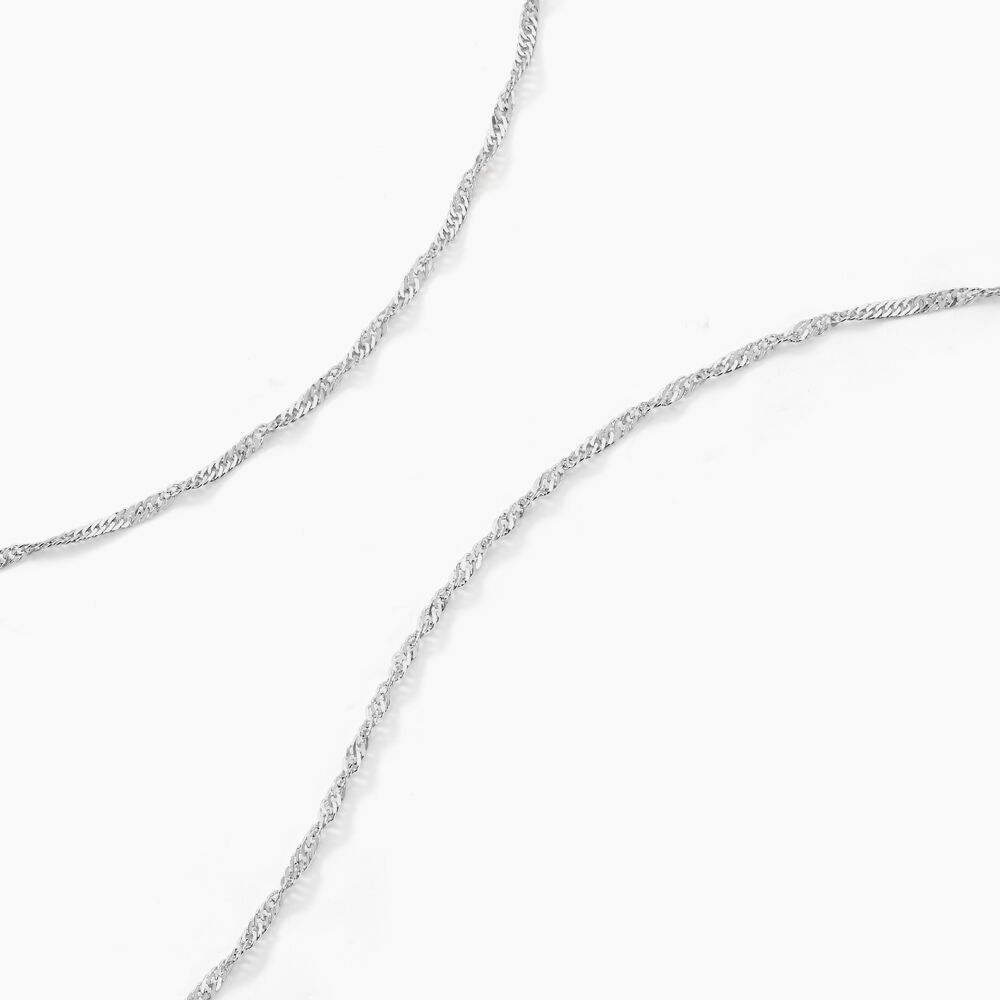 Cha&icirc;ne Imanie Maille Singapour Or Blanc - Chaines Femme | Marc Orian