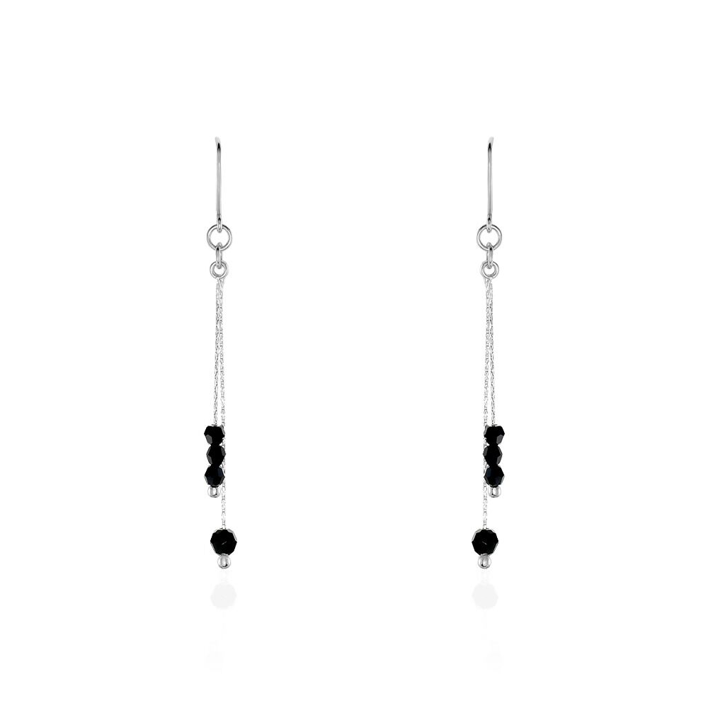 Boucles D'oreilles Pendantes Elisane Argent Blanc Pierre De Synthese - Pendantes Femme | Marc Orian