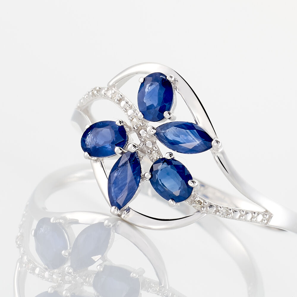 Bague Orchidee Or Blanc Saphir Diamant - Bagues vintage Femme | Marc Orian