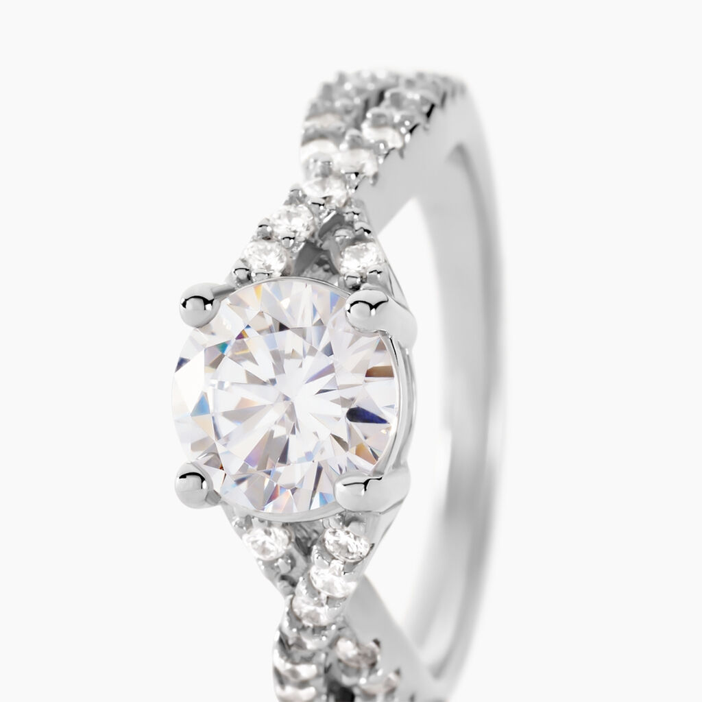 Bague Karin Argent Blanc Oxyde De Zirconium - Bagues Solitaire Femme | Marc Orian