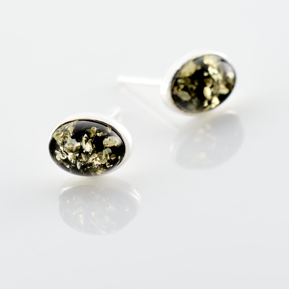 Boucles D'oreilles Puces Argent Blanc Anise Ambre - Puces Femme | Marc Orian