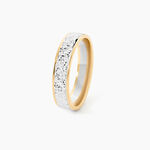 Alliance Grain De Folie Diamantee Ruban Plat Or Bicolore - Alliances duo Unisex | Marc Orian