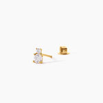 Boucles D'Oreilles Puces Constancia Argent Dor&eacute; A L'Or 750/1000 Oxyde De Zirconium - Puces Enfant | Marc Orian