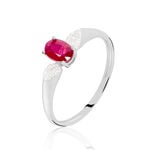 Bague Edgina Or Blanc Rubis Et Diamant - Bagues vintage Femme | Marc Orian